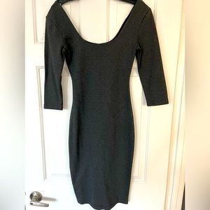 Dark grey cotton bodycon dress